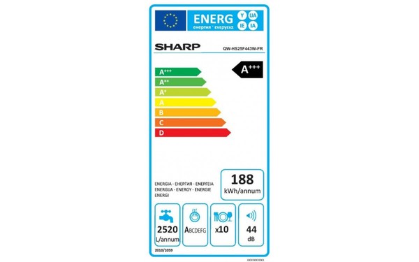 SHARP QW-HS25F443W - &Eacute;tiquette &eacute;nergie