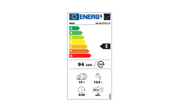 SHARP QW-HX12F47EI1 - &Eacute;tiquette &eacute;nergie v2