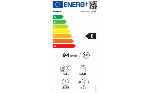 SHARP QW-NA1BF47ES1 - &Eacute;tiquette &eacute;nergie v2
