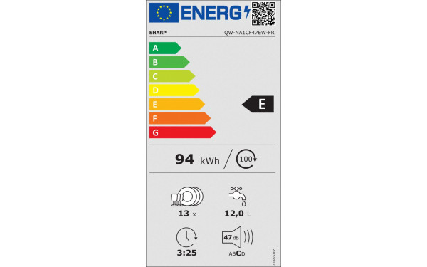 SHARP QW-NA1CF47EW - &Eacute;tiquette &eacute;nergie v2