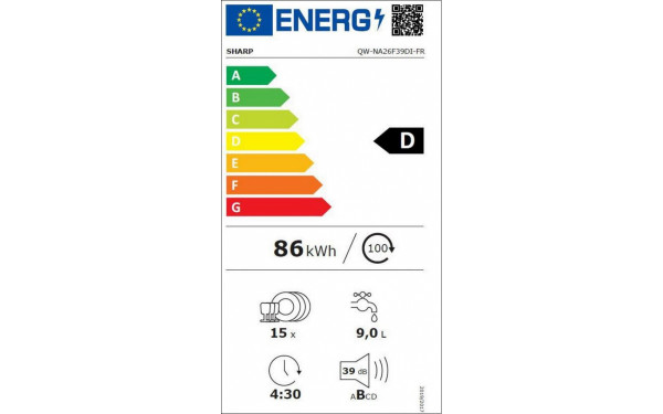 SHARP QW-NA26F39DI - &Eacute;tiquette &eacute;nergie v2