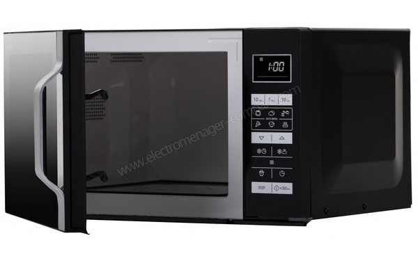 SHARP R360BK - Vue 3/4 droite, porte ouverte