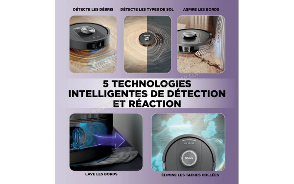 SHARK PowerDetect NeverTouch RV2800YEEU - 5 technologies intelligentes de d&eacute;tection et r&eacute;action