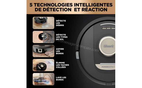 SHARK PowerDetect NeverTouch Pro Noir - 5 technologies intelligentes de d&eacute;tection et r&eacute;action