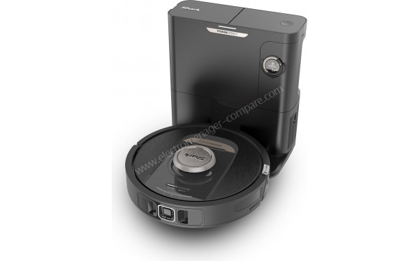 SHARK PowerDetect Noir - Vue de 3/4 droite sur la base de chargement