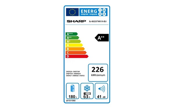 SHARP SJ-B2237M01X - &Eacute;tiquette &eacute;nergie