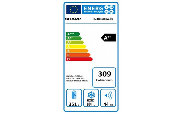 SHARP SJ-B2455E0W - &Eacute;tiquette &eacute;nergie