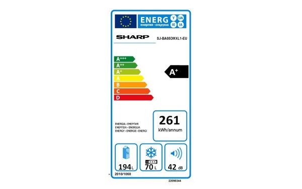 SHARP SJ-BA05DMXL1 - &Eacute;tiquette &eacute;nergie
