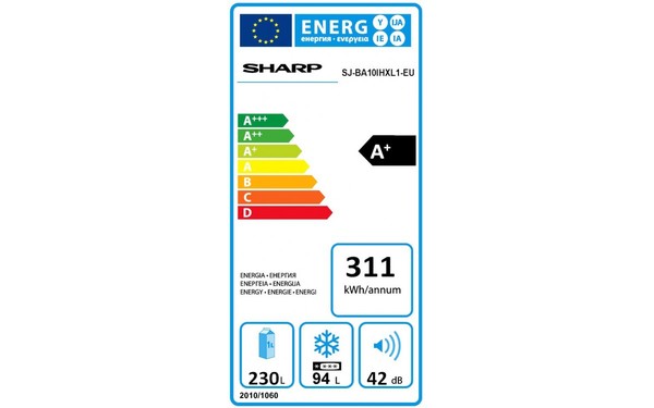 SHARP SJ-BA10IHXL1 - &Eacute;tiquette &eacute;nergie