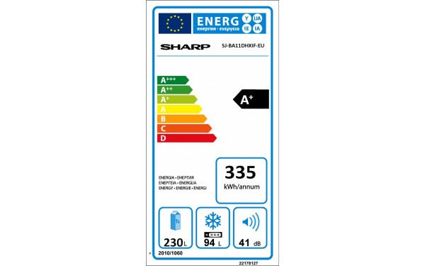 SHARP SJ-BA11DHXIF - &Eacute;tiquette &eacute;nergie