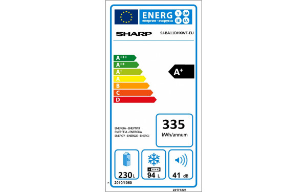 SHARP SJ-BA11DHXWF - &Eacute;tiquette &eacute;nergie