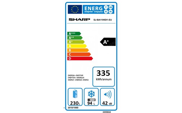 SHARP SJ-BA11IHDI1 - &Eacute;tiquette &eacute;nergie