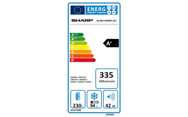 SHARP SJ-BA11IHXW1 - &Eacute;tiquette &eacute;nergie