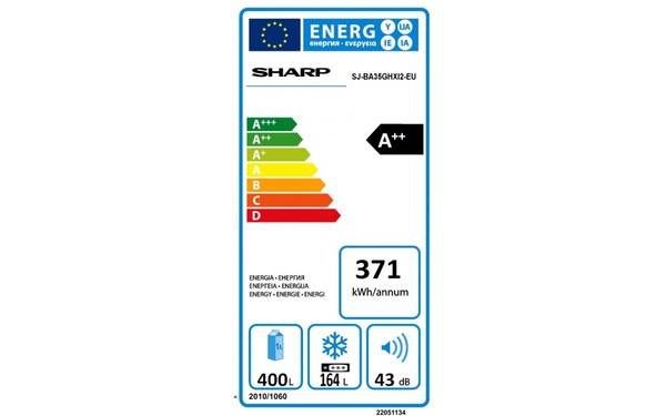 SHARP SJ-BA35GHXI2 - &Eacute;tiquette &eacute;nergie