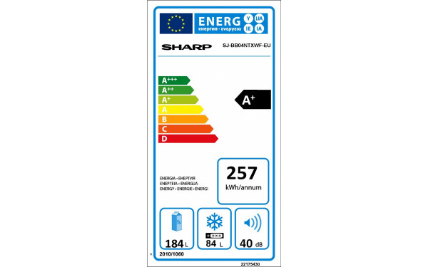 SHARP SJ-BB04NTXWF - &Eacute;tiquette &eacute;nergie