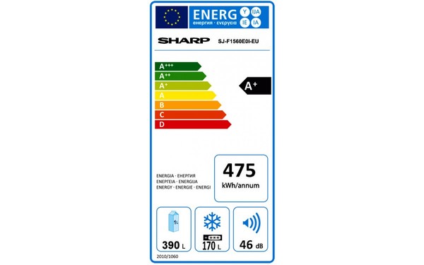SHARP SJ-F1560E0I - &Eacute;tiquette &eacute;nergie