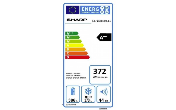 SHARP SJ-F2560EVA VacPac Pro - &Eacute;tiquette &eacute;nergie