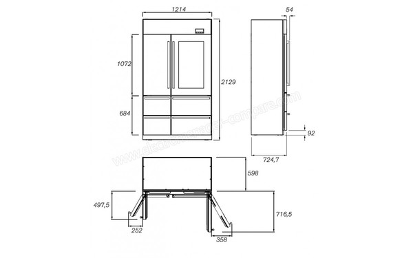 SHARP SJ-F2713E0I - Dimensions pour l'installation