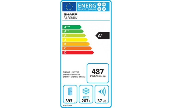 SHARP SJ-FS810VBK - &Eacute;tiquette &eacute;nergie
