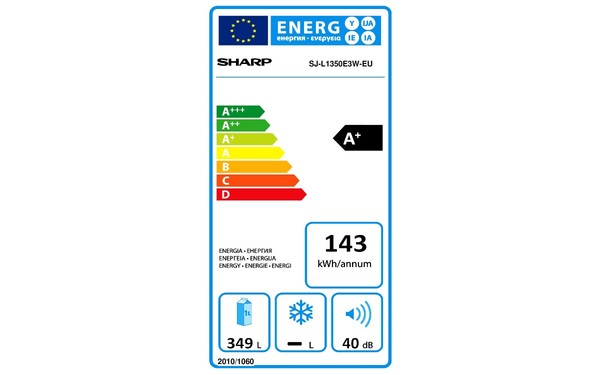 SHARP SJ-L1350E3W - &Eacute;tiquette &eacute;nergie