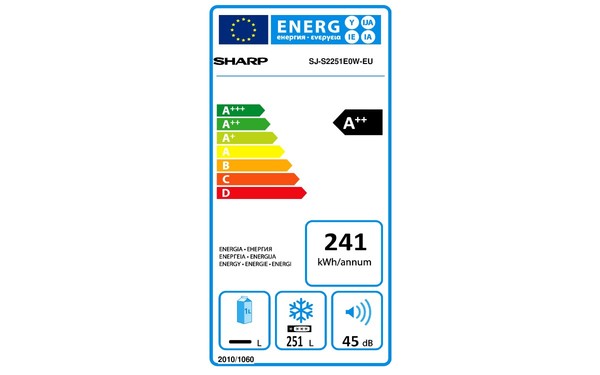 SHARP SJ-S2251E0W - &Eacute;tiquette &eacute;nergie