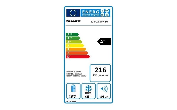 SHARP SJ-T1227M5W - &Eacute;tiquette &eacute;nergie