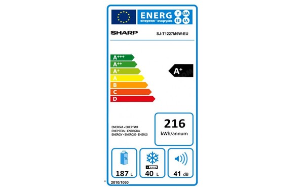 SHARP SJ-T1227M6W - &Eacute;tiquette &eacute;nergie