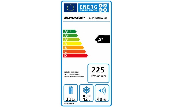 SHARP SJ-T1253M5W - &Eacute;tiquette &eacute;nergie