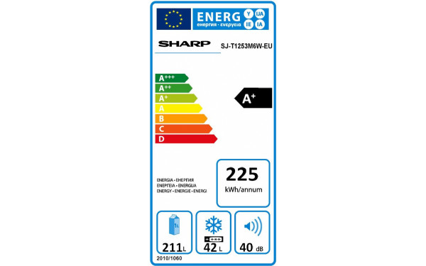 SHARP SJ-T1253M6W - &Eacute;tiquette &eacute;nergie