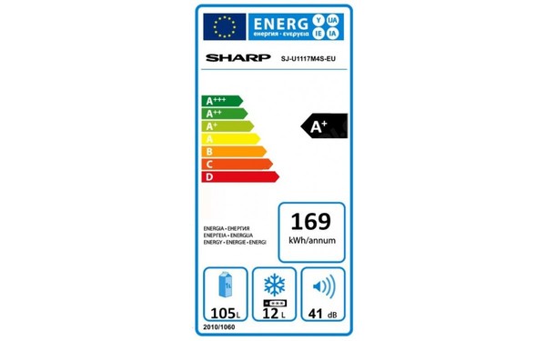SHARP SJ-U1117M4S - &Eacute;tiquette &eacute;nergie