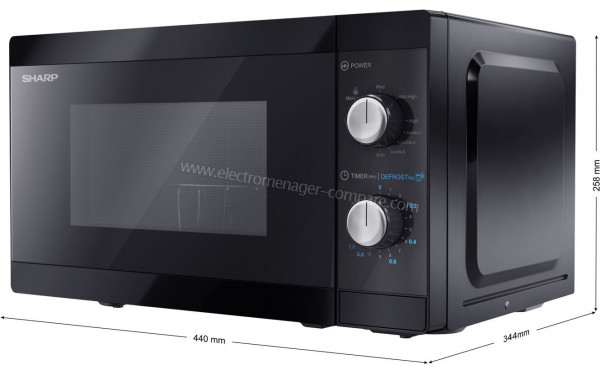 SHARP YC-MG01E-B - Dimensions