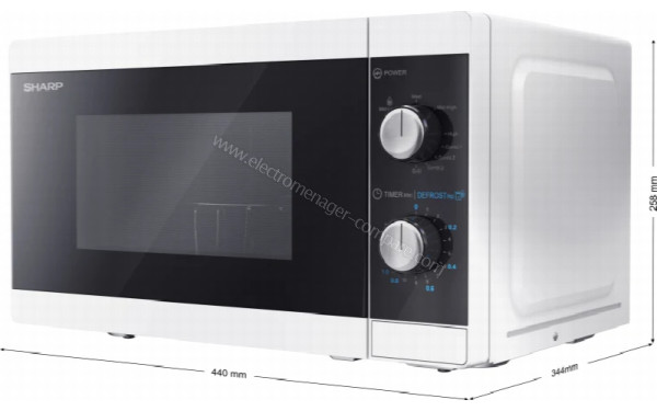 SHARP YC-MG01E-W - Dimensions