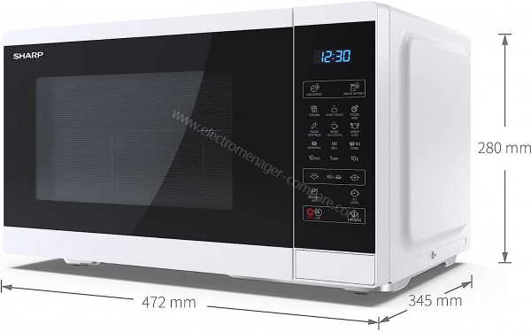 SHARP YC-MG252AE-W - Dimensions