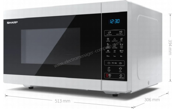 SHARP YC-MG51E-W - Dimensions