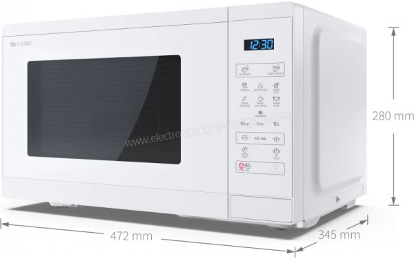 SHARP YC-MS252AE-C - Dimensions