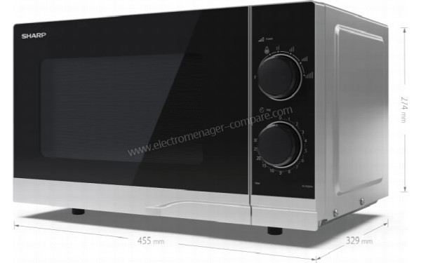 SHARP YC-PS201AE-S - Dimensions