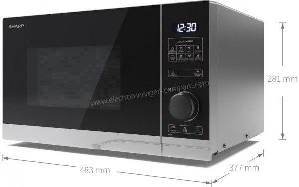 SHARP YC-PS234AE-S - Dimensions