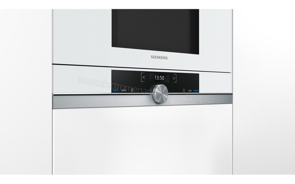 SIEMENS BF634LGW1 - Vue 3/4 gauche, appareil encastr&eacute;