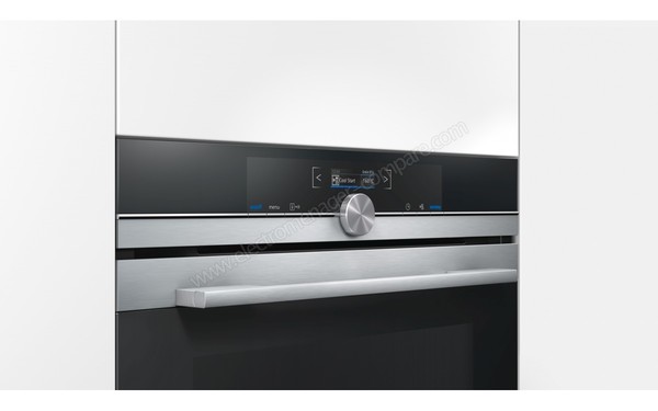 SIEMENS CM633GBS1 - Vue 3/4 gauche, poign&eacute;e et bandeau de commandes