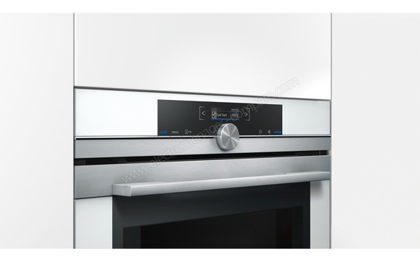 SIEMENS CM633GBW1 - Vue 3/4 gauche, bandeau de commandes et poign&eacute;e