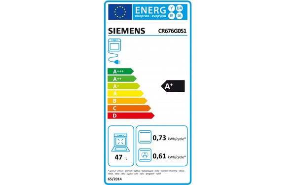 SIEMENS CR676G0S1 - &Eacute;tiquette &eacute;nergie