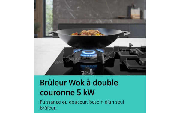 SIEMENS EC7A5SI90 - Br&ucirc;leur Wok &agrave; double couronne 5kW