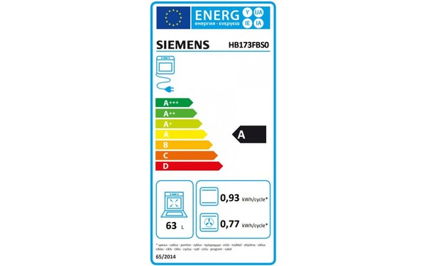 SIEMENS HB173FBS0 - &Eacute;tiquette &eacute;nergie