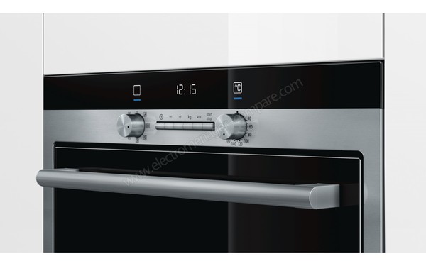 SIEMENS HB34D553 - Vue 3/4 droite, poign&eacute;e et bandeau de commandes