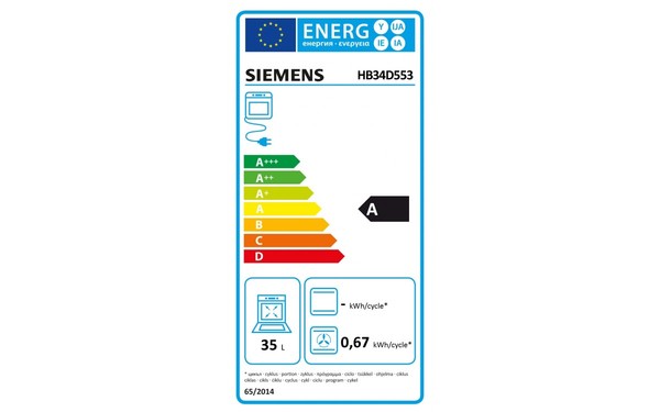 SIEMENS HB34D553 - &Eacute;tiquette &eacute;nergie