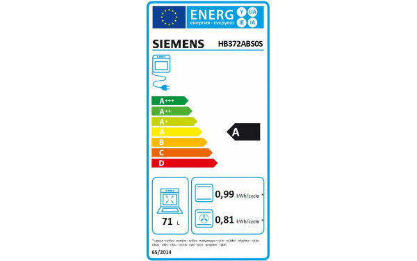 SIEMENS HB372ABS0S - &Eacute;tiquette &eacute;nergie
