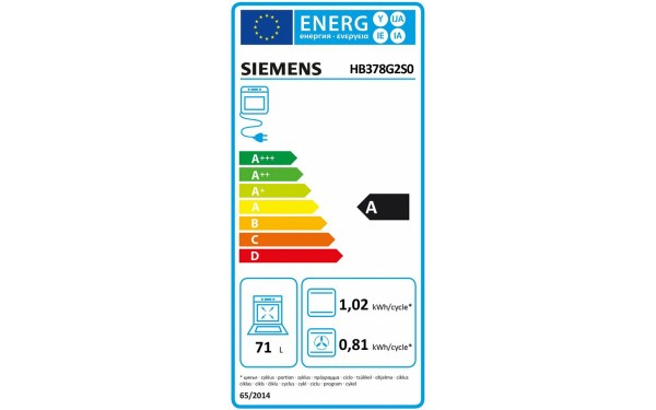 SIEMENS HB378G2S0 - &Eacute;tiquette &eacute;nergie