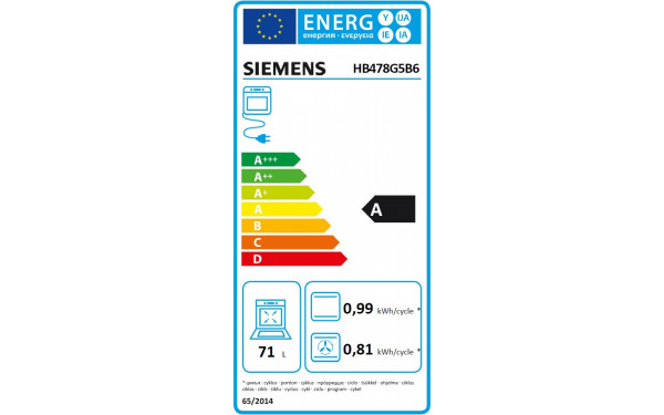 SIEMENS HB478G5B6 - &Eacute;tiquette &eacute;nergie