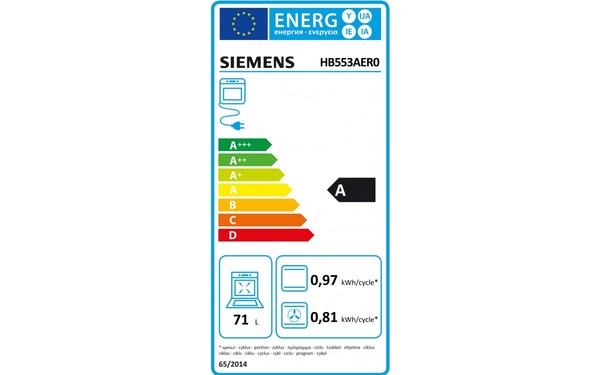 SIEMENS HB553AER0 - &Eacute;tiquette &eacute;nergie