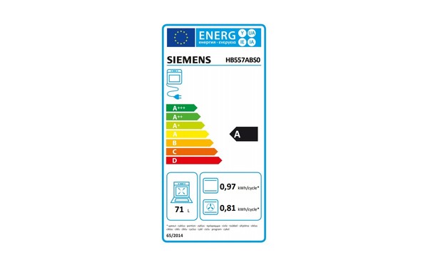 SIEMENS HB557ABS0 - &Eacute;tiquette &eacute;nergie